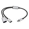 Многопортовое соединение USB C папа к 2 мамам Y-разветвитель, 480 Мбит/с синхронизация данных и зарядный кабель для ноутбуков,