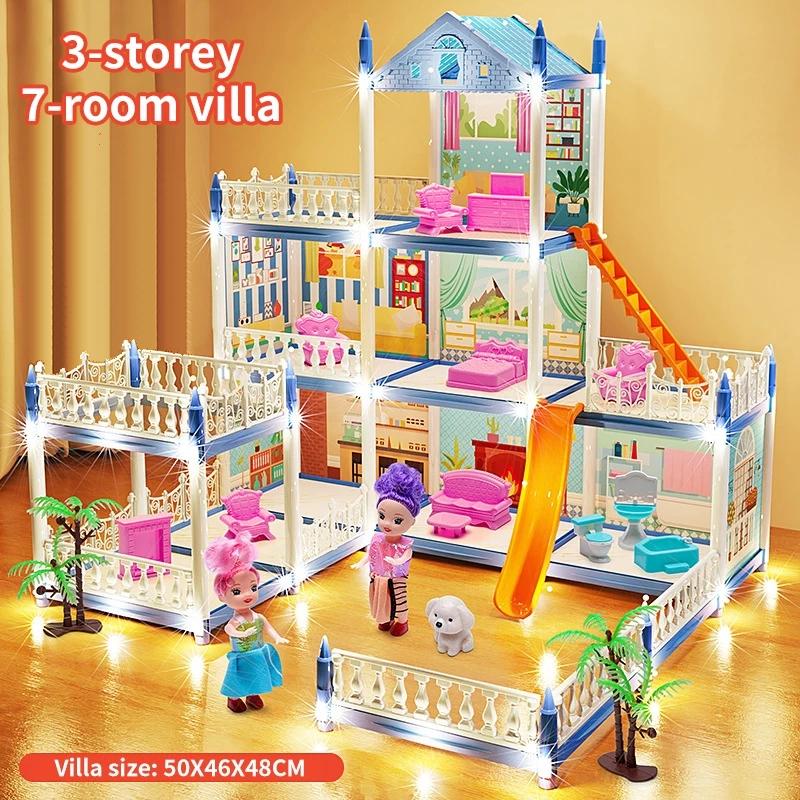 Кукольный домик для девочки DIY большой набор для виллы собранный кукольный домик ролевые игры игрушки подарок
