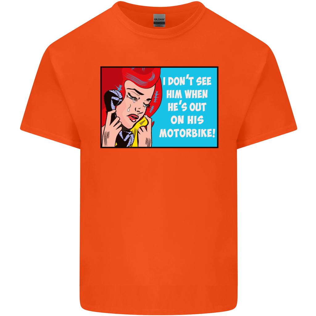Hes out on His Motorbike Biker Motorcycle Unisexs Light Cotton TShirt