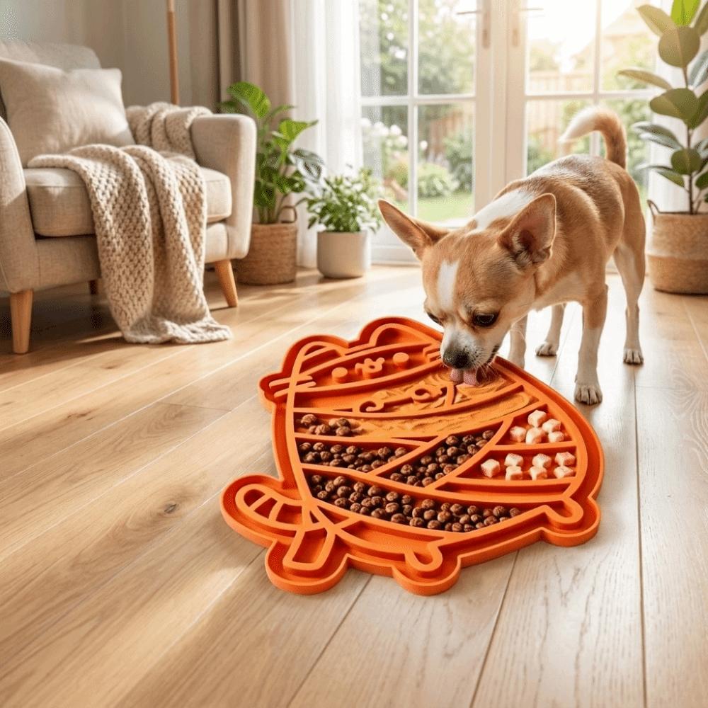 Cartoon Slow Feeder Dog Bowl Silicone Slow Feeding Mat Easy To Clean Dog Licking Bowl Meal Time