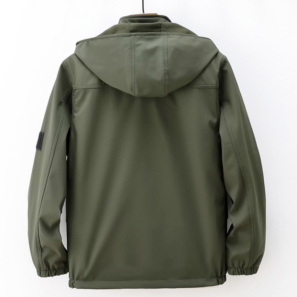 Мужской флисовый костюм-куртка Ветрозащитный и водонепроницаемый Уличный Защищающий от холода Теплый Хлопковый Жакет Утепленный Костюм