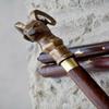 Antique Style Victorian Vintage Designer Brass Handle Cane Wooden Walking Stick
