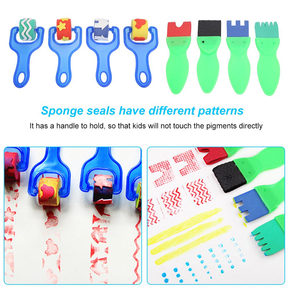 26 шт. Детские принадлежности для рисования, кисти, губка, кисть, игрушечный инструмент для рисования, набор для детской игры