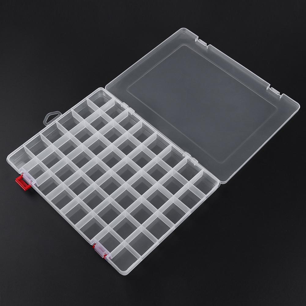 48-Compartment Transparent Tool Box Plastic Fishing Lure Box Fishing Tackle Storage Organizer Jewelry Earring Bead Screw Case