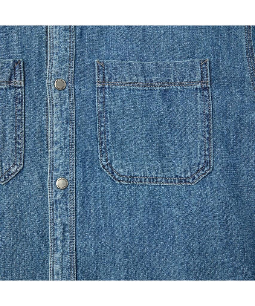 Silijeu (Set-Up) Light Blue Denim Short Sleeve Oversized Shirt Sasfm26871Bul