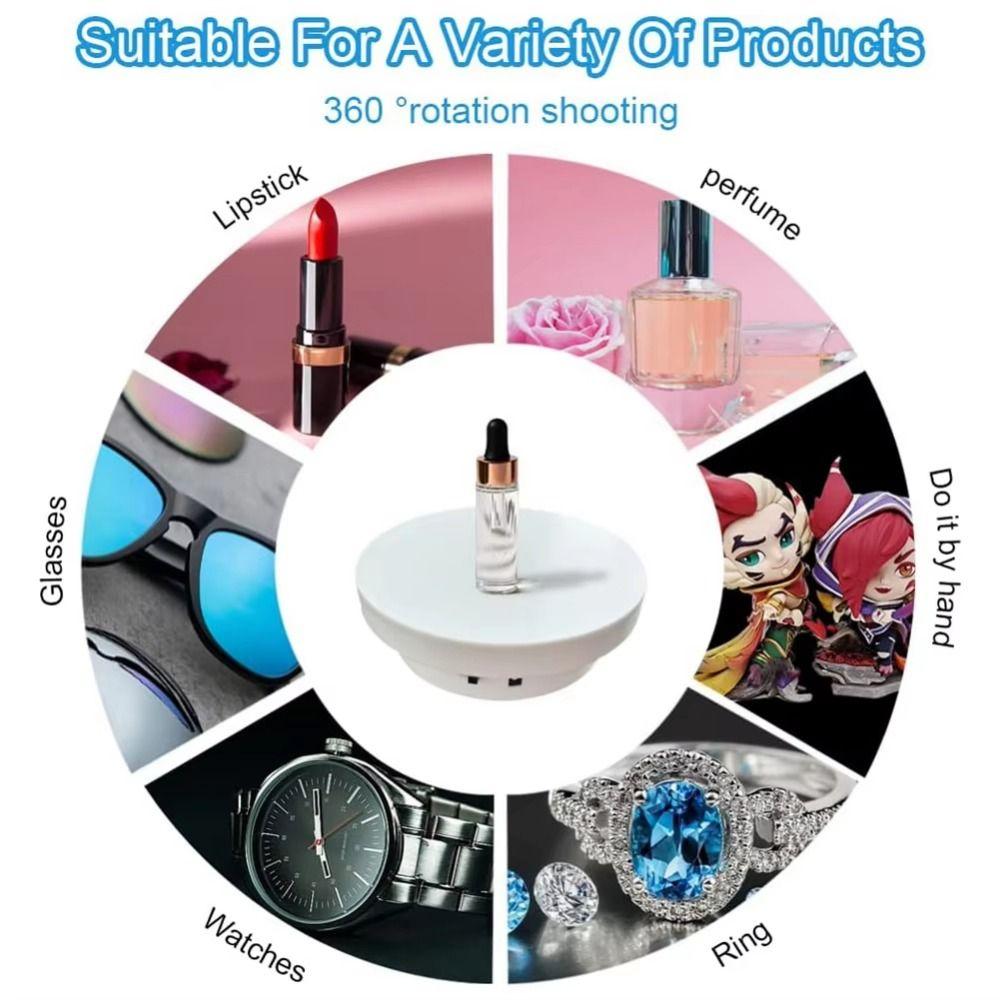 Round Shape Automatic Rotation Display Table White/Black Rotating Display Stand Photography