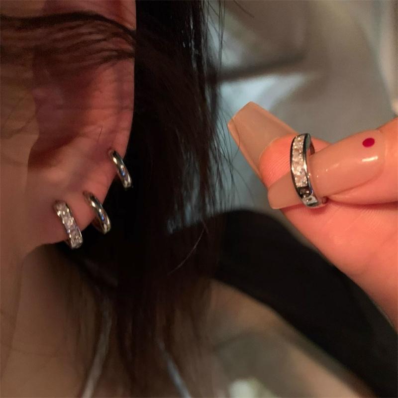 4 шт./компл. серьги-кольца из нержавеющей стали с эстетическим цирконием для женщин