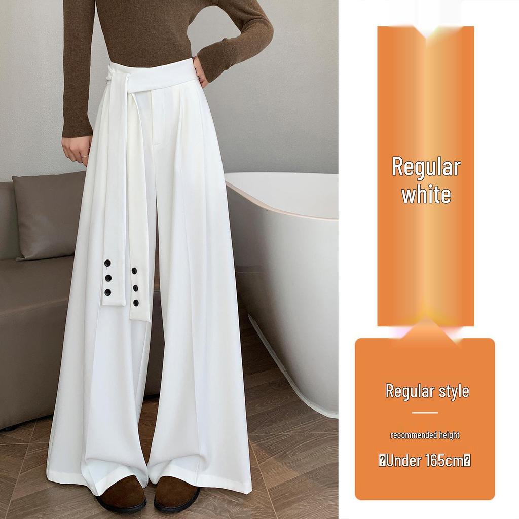 Women's 2026 Spring Strappy Blazer High-Waist Wide-Leg Drape Pants