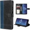 Protective Case - BOOLING - for Samsung Galaxy A25 5G - Two-Tone Leather Effect - Card Holder - Navy Blue