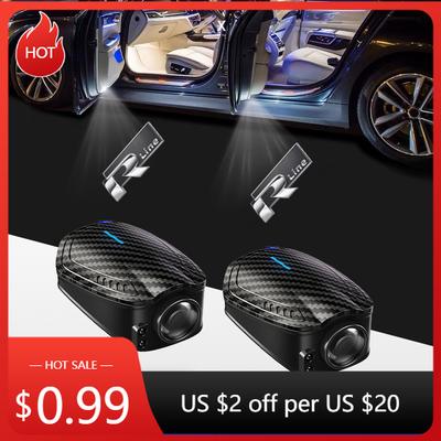 Для VW VOLKSWAGEN 2026 Новые Для R Line 2 шт. USB-перезаряжаемые светодиодные лампы для дверей автомобиля Проектор Приветственные огни Golf 3 4 5 6