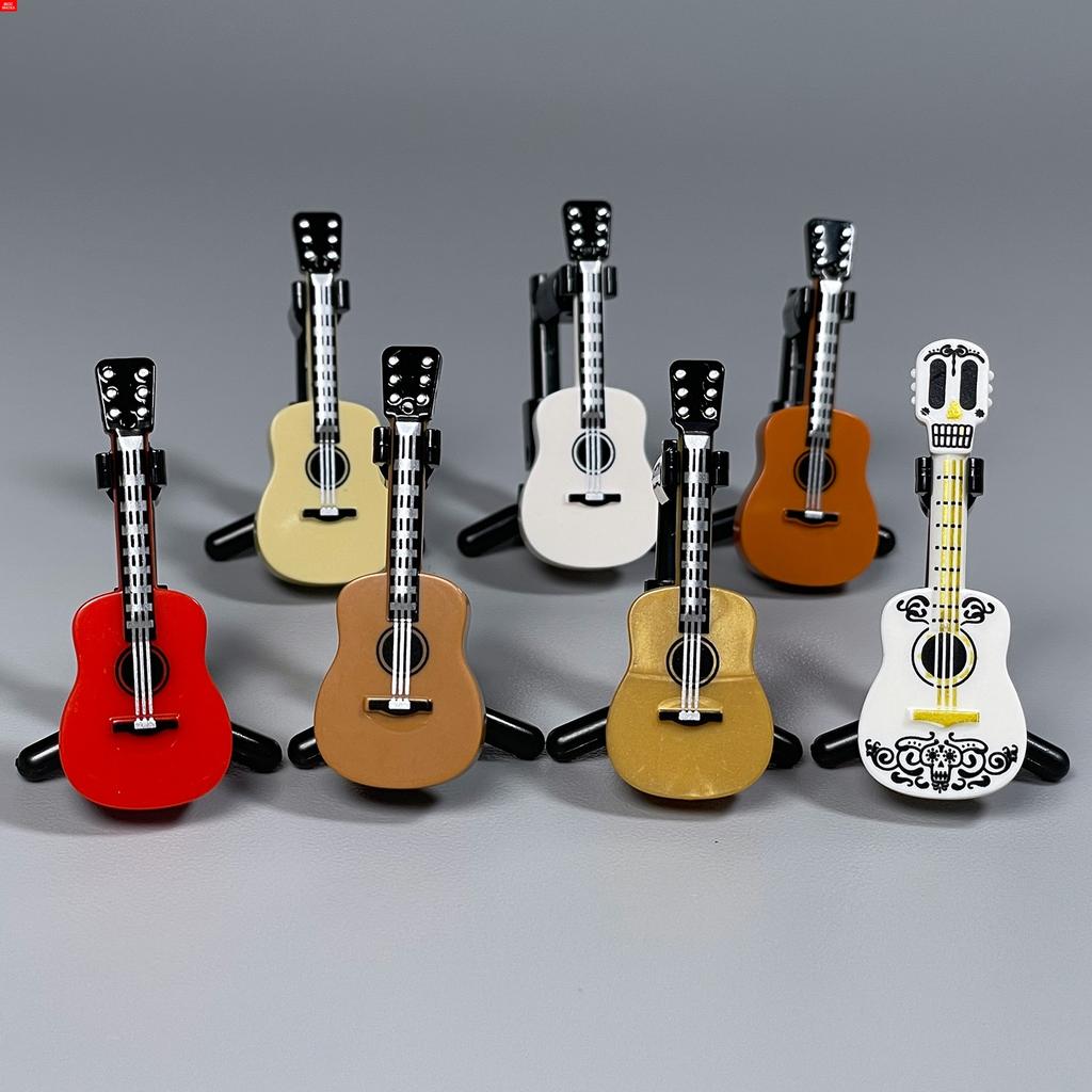 MOC Bricks Suona Horn Music Score Singer Saxophone Bass Figure Musical Instruments Educatinal Building Blocks Kids Girls Toys