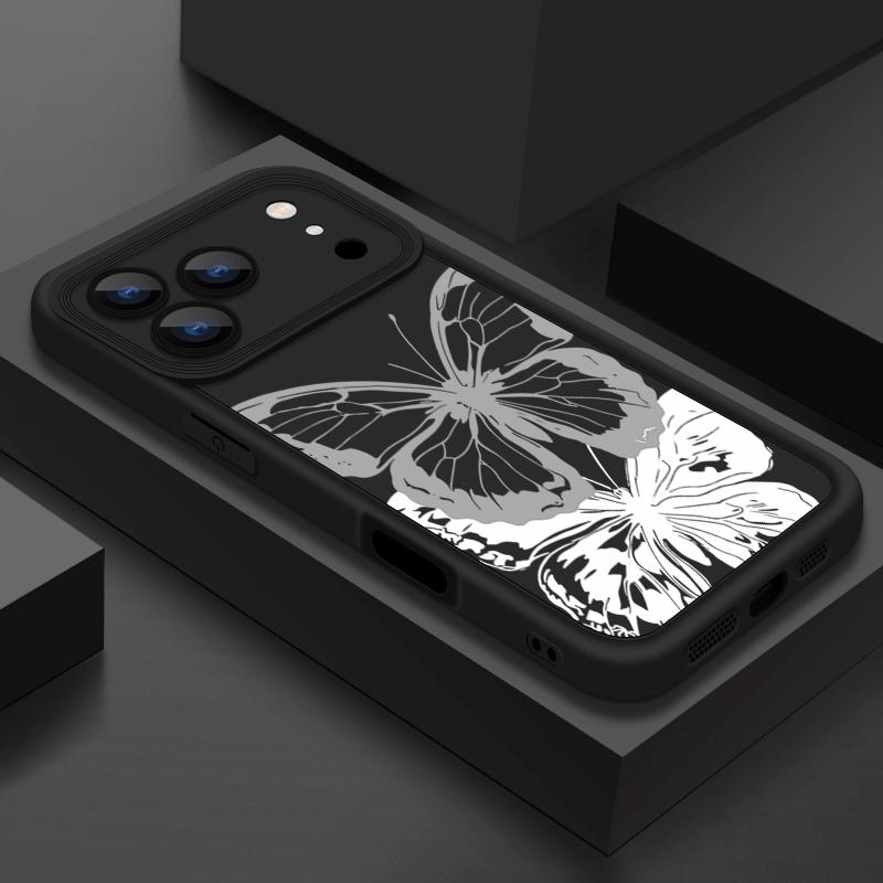 Красочный чехол-бампер из мягкого ТПУ с бабочкой для iPhone Air 16e 17 16 15 14 Pro Max 13 12 Pro 15 16 14 Plus Противоударный силиконовый чехол