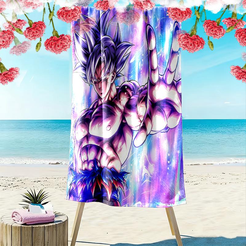 Dragon Ball Super Print Beach Towel, Large Soft Quick Dry Towel for Beach Camping Swimming