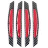 4pcs 3D Super Red Reflective Sticker Black Real Carbon Fiber Strip Car Side