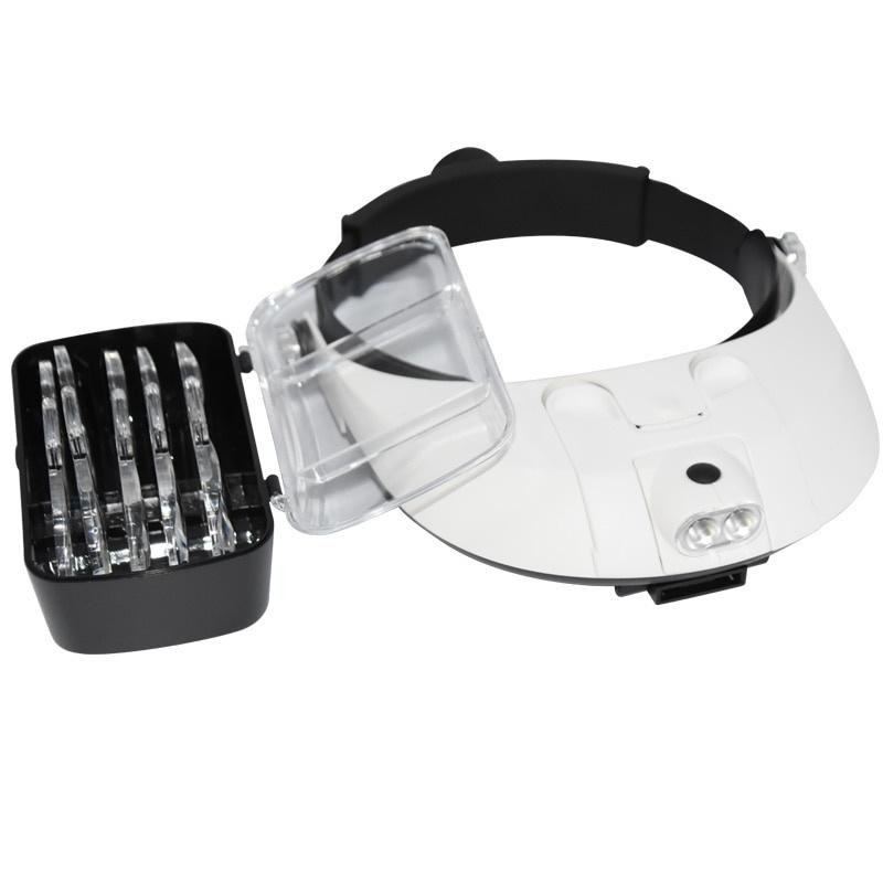 Headband Magnifying Glass with Led Lamp Magnifier for Beekeeping Equipment 1.0-6.0X Multiple Magnification Mirror with 5 Lens