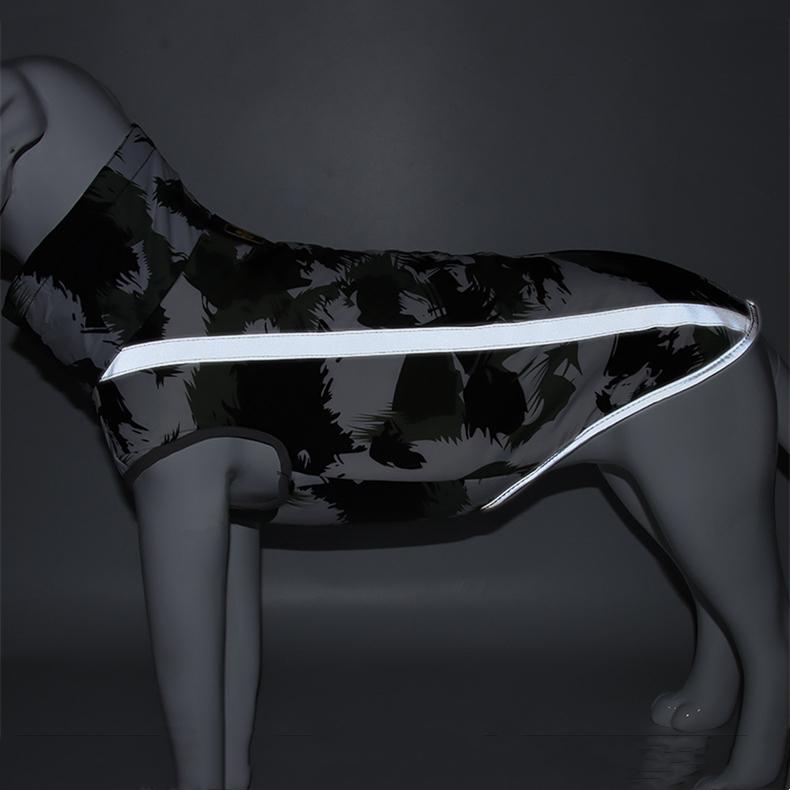 Синяя зимняя стеганая непромокаемая куртка для собак с рисунком каракулей, сохраняющая тепло, ночное отражение, хлопковое пальто для домашних животных, одежда для домашних животных