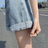 Классические и минималистичные модные универсальные женские летние шорты с завышенной талией, тонкие, большого размера, свободные, A Word, джинсовые шорты, индивидуальность и модность
