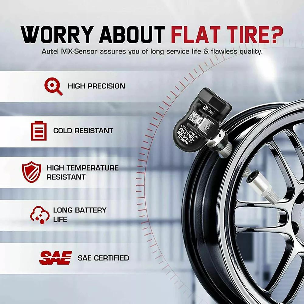 MX Autel Датчик 433 315 МГц TPMS Датчик Инструменты для ремонта шин Сканер MaxiTPMS Pad Тестер монитора давления в шинах Программирование MX-Sensor