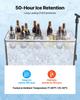 75.71 L Rolling Ice Chest Cart, with 2-Stage Telescopic Pull Handle and 2 Swivel Casters, Portable Table Beach Patio Party Bar Cold Drink Beverage,