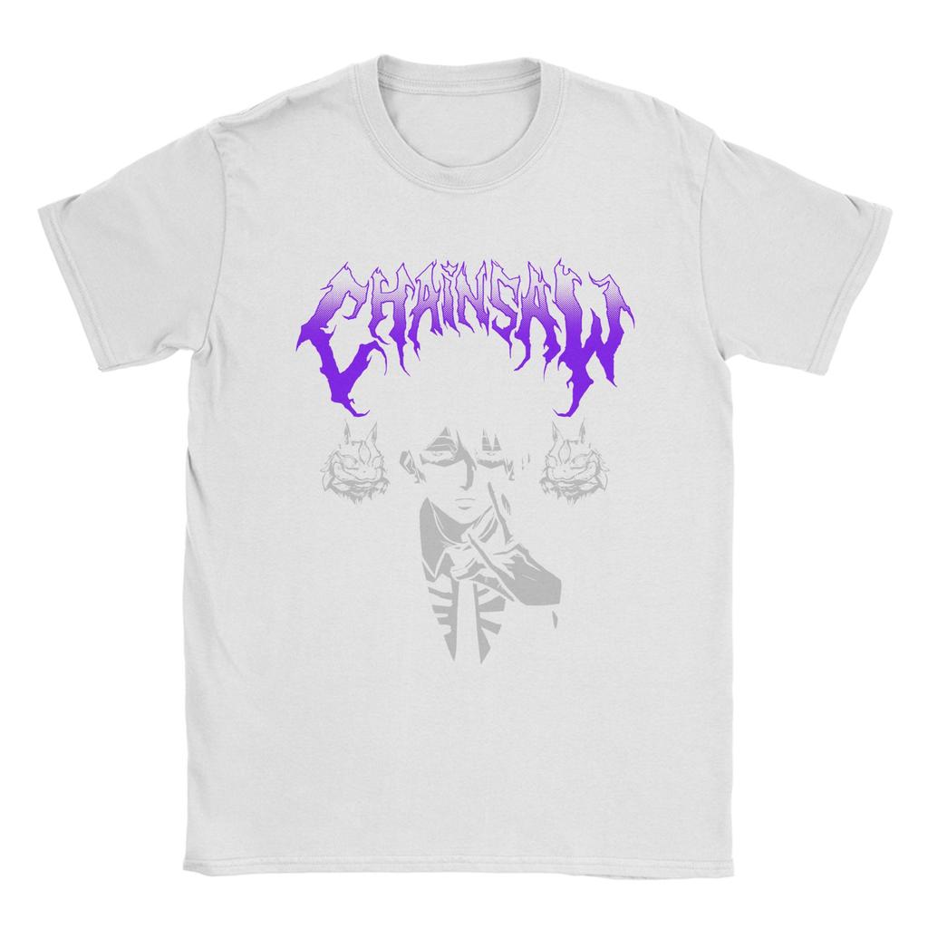 Мужская футболка Aki Metal Chainsaw Man Дендзи Макима Аки Кобэни Хлопковая одежда Новинка Футболка с коротким рукавом и круглым вырезом Классическая футболка