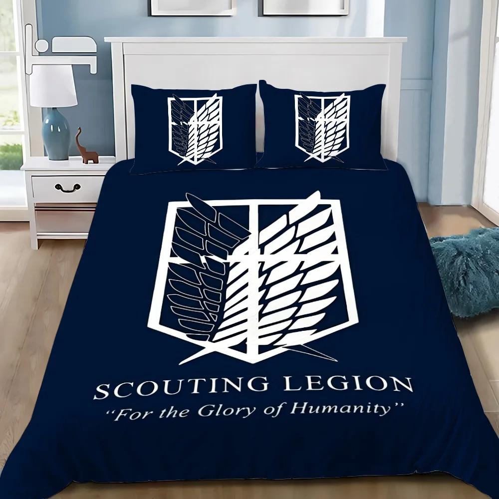 Fashion Anime A-Attack On Titan Duvet Cover Pillowcase Bedding Set Adult Boy Girl Bedroom Decoration Children Single Double Size