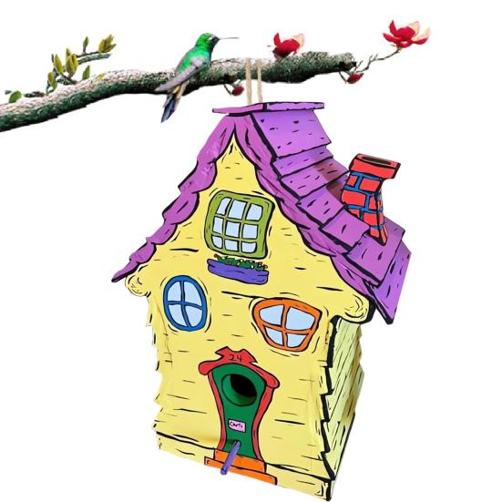 Деревянный скворечник ручной работы, уличный подвесной домик для птиц, домик для колибри, скворечник для украшения сада на открытом воздухе