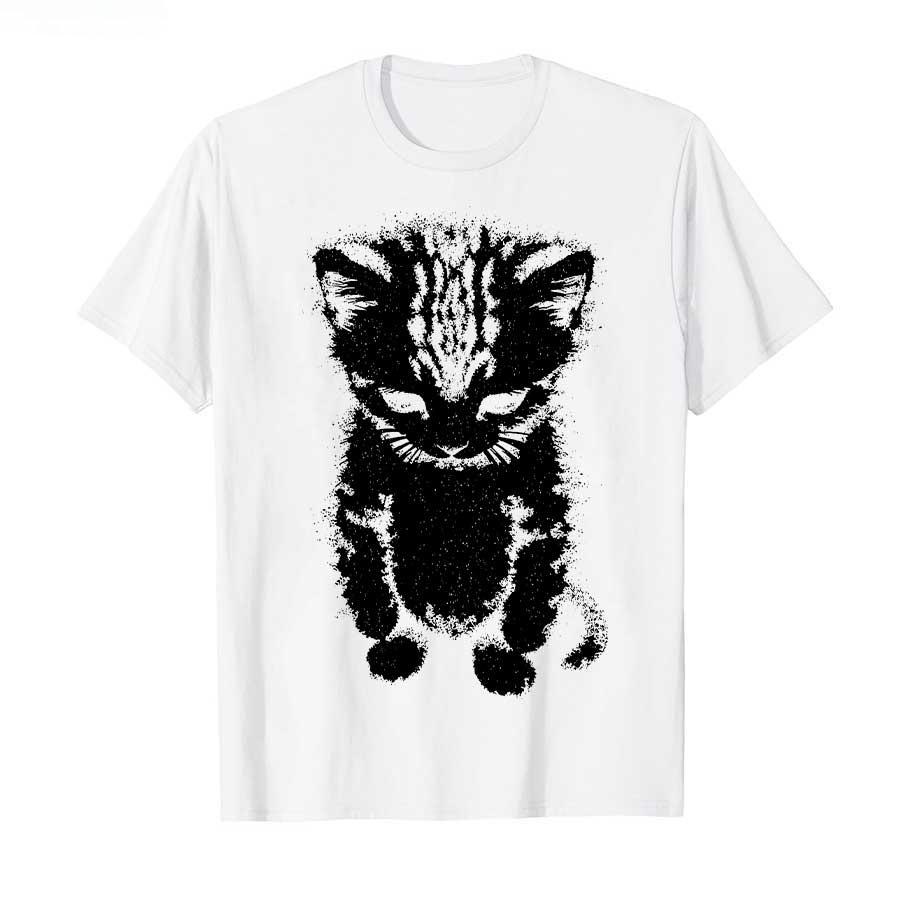 Poor Little Cat Funny Emoji Print Tshirt Poor Little Cat Laughing To Tears Cartoon Pattern Unisexs and Womens Trendy Tshirt