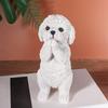Cute Little Dog Standing Statue Creative Resin Animal Decorative Ornament Home Bedroom Living Room Outdoor Decoration Display