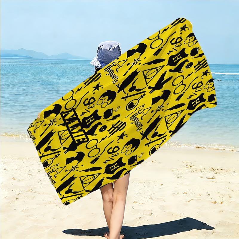 Personalized "Magic Symbols Pattern" Beach Towel Microfiber Beach Towel Thin Absorbent for Beach Swimming Yoga Bath Sports. 0910386
