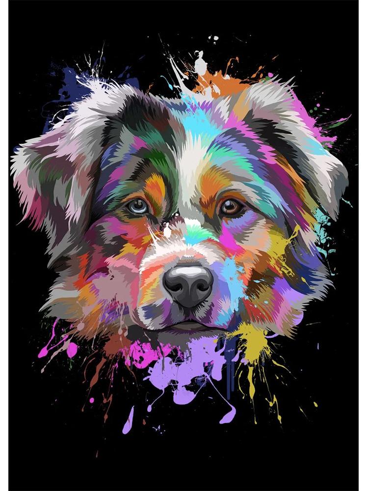 Абстрактная акварель, французский бульдог, мопс, постеры, печать на холсте, красочная картина с изображением собаки, настенная живопись для гостиной, Куадрос