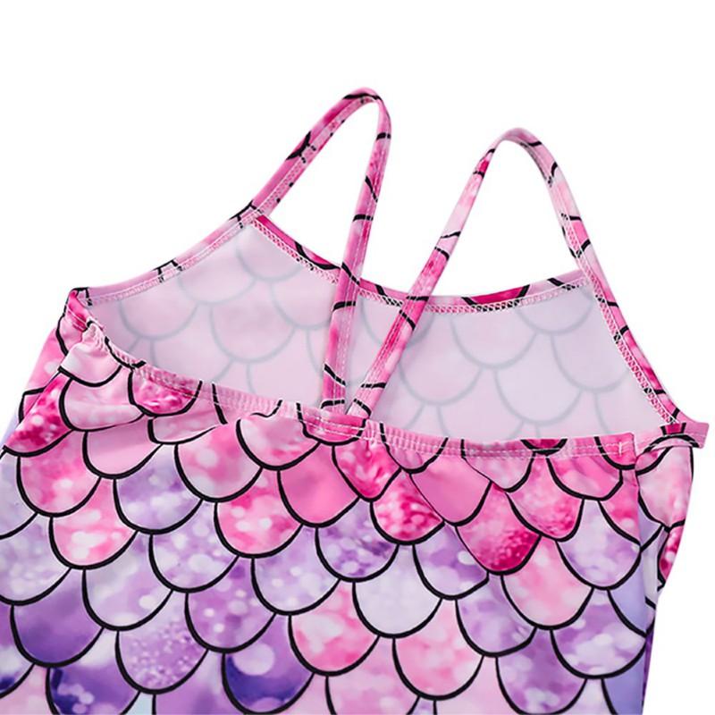 Детский цельный купальник-бикини для девочек, красочный купальник на бретельках с мультяшным принтом, милый боди, пляжная одежда