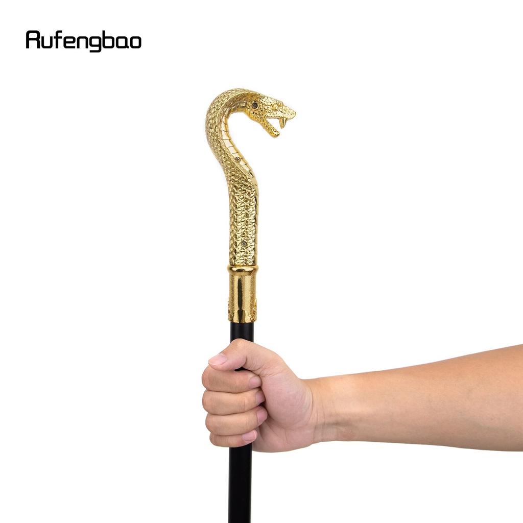 Golden Luxury Snake Handle Fashion Walking Stick for Party Decorative Walking Cane Elegant Crosier Knob Walking Stick 93cm