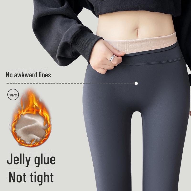 2025 Women's High-Waist Barbie Yoga Shark Pants: Slimming, Tight-Fit Velvet Leggings for Autumn & Winter