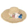 Large brim strap Lafite straw hat women's summer breathable straw hat seaside beach vacation sun hat