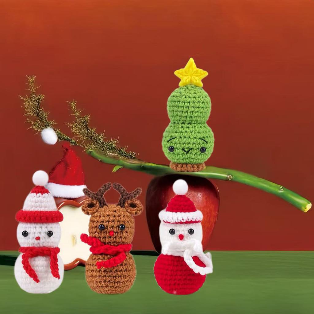 Christmas Knitted Xmas Tree Doll Positive Energy Snowman Doll Desktop Decorative Ornament Festival Gifts Party Decorative Props