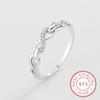 100% 925 Sterling Silver Simple Cadena Hueca Stackable Charm Finger Ring for Women Girls Party Accessories Jewelry