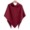 Women Shawl Wraps Solid Color Winter Neck Warm Knitted Cardigan Cape Imitation Wool Cashmere Shoulder Poncho Coat Shawl Scarf