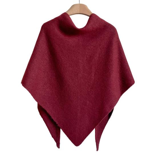Women Shawl Wraps Solid Color Winter Neck Warm Knitted Cardigan Cape Imitation Wool Cashmere Shoulder Poncho Coat Shawl Scarf