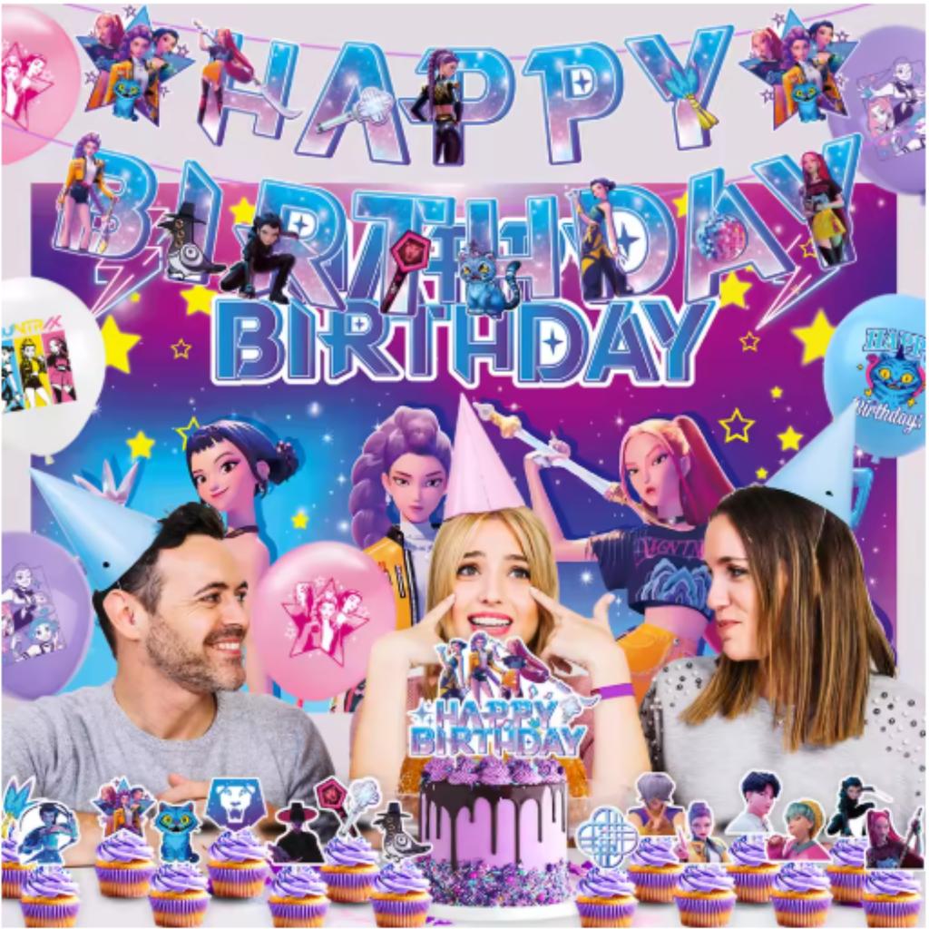 Tableware Theme Kids Birthday Party Supplies, Paper Plates Cups Napkins Candy Box Gift Bags Banner Backdrop All-in-One Decor Set
