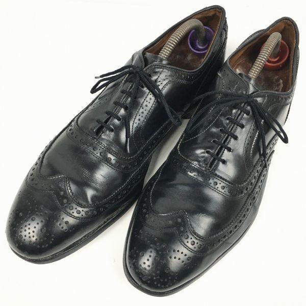 Allen Edmonds McAllister Винтажные туфли-броги с крылышками, черные, размер 11.5D / 28.5-29.5 см, мужские(ИСПОЛЬЗОВАЛ)