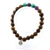 Stones and Minerals. Malachite Beads Bracelet from Congo + Amethyst + Wood 8 Mm. Made In France.