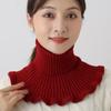 Женский шарф-пуловер на осень и зиму, толстый, теплый, защита шеи, универсальный, декоративный, поддельный воротник, вязаный модный шерстяной воротник