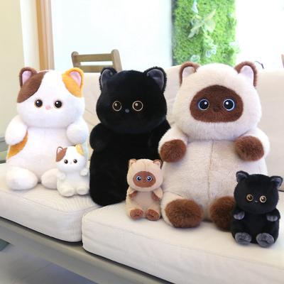 Нетоксичная кавайная плюшевая игрушка-подвеска в виде кошки 10/40 см, милая набивная черная кошка, плюшевая кукла, подарок на день рождения, Рождество для детей, декор для дома