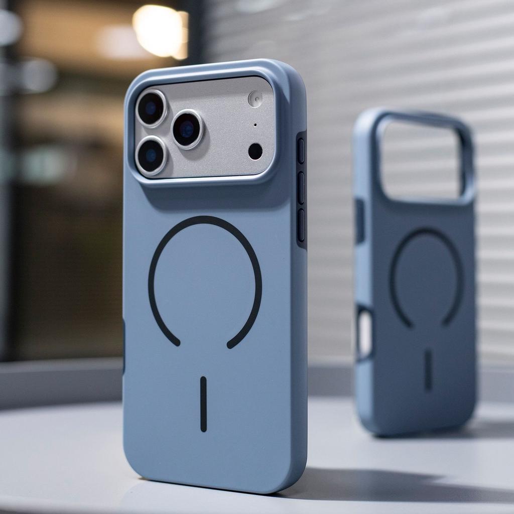 New for IPhone17promax Thin Mobile Phone Case 16 Skin-feel Contrast Color 15 Thin Magnetic Circle Business Case