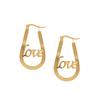 Titanium Steel Curved Love Large Circle Gold Earrings