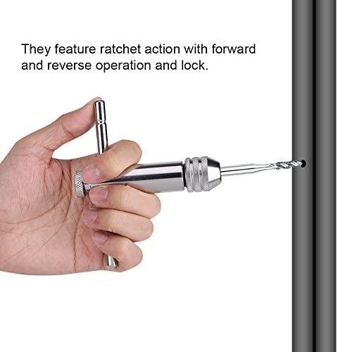 Adjustable M3-8 M5-12 Silver T-Handle Ratchet Tap Holder Wrench Set with 5pc M3-M8 Machine Screw Thread Metric Plug T-shaped Tap