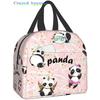 Милая розовая панда термобокс для ланча Bento Kawaii сумки для ланча Маленькие контейнеры для закусок Сумка-ланчбокс Изолированный пакет со льдом