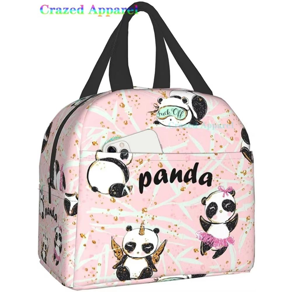 Милая розовая панда термобокс для ланча Bento Kawaii сумки для ланча Маленькие контейнеры для закусок Сумка-ланчбокс Изолированный пакет со льдом