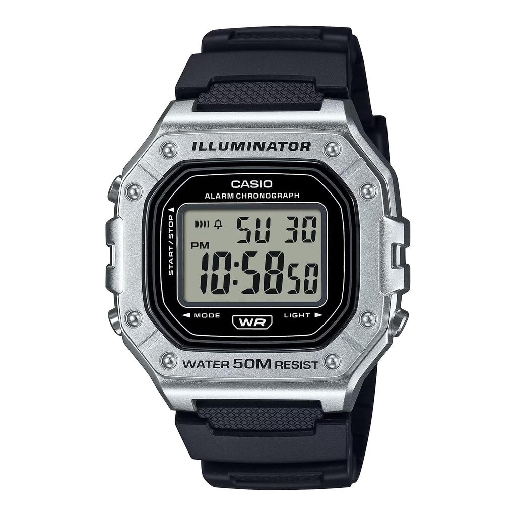 CASIO Стандартные цифровые наручные часы W-218HM-7AV Мужские Женские Дешевые Chipukashi Серебристый Металлик Зарубежная модель