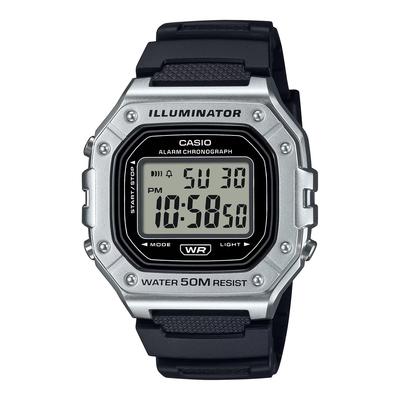 Стандартные цифровые наручные часы W-218HM-7AV Мужские Женские Серебристый Металлик